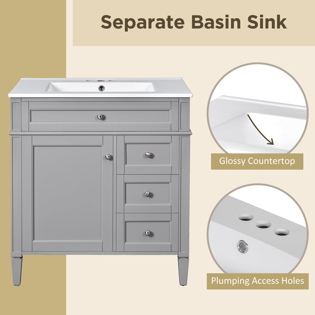 30'' Bathroom Vanity with Top Sink