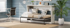 Twin Size Horizontal Murphy Bed in Rustic White
