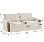 75 In. Curved Boucle Upholstered Sofa - Solid Wood Frame Couch
