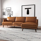 Lore L-Shaped Genuine Leather Sectional