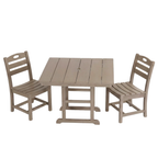 Antique Wood HDPE Outdoor Patio Dining Set