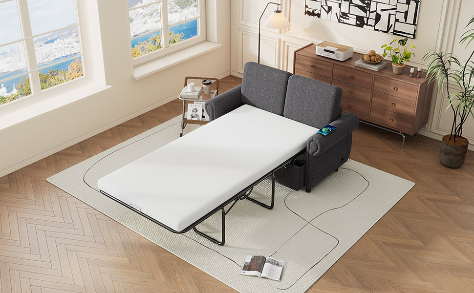 Orisfur Pull Out Sofa Bed Loveseat Sleeper with Memory Mattress