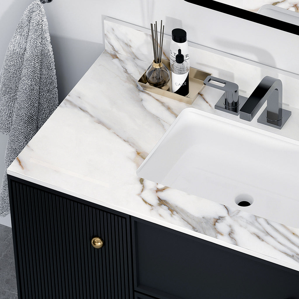 43 Inch Carrara Marble Vanity Top with Undermount Sink