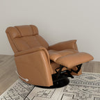 Global Home Swivel Glider Recliner with Manual Adjustable Headrest & Footrest