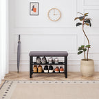 Shoe Bench with Cushion and Storage