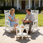 Outdoor Rocking Chair Set of 2, HDPE Patio Rocking Chair