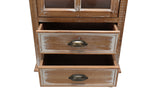 Rustic Wooden Storage Cabinet with Decorative Cutout Door