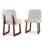 Dining Chair Set of 2, Plush Fabric Upholstered Dining Chairs