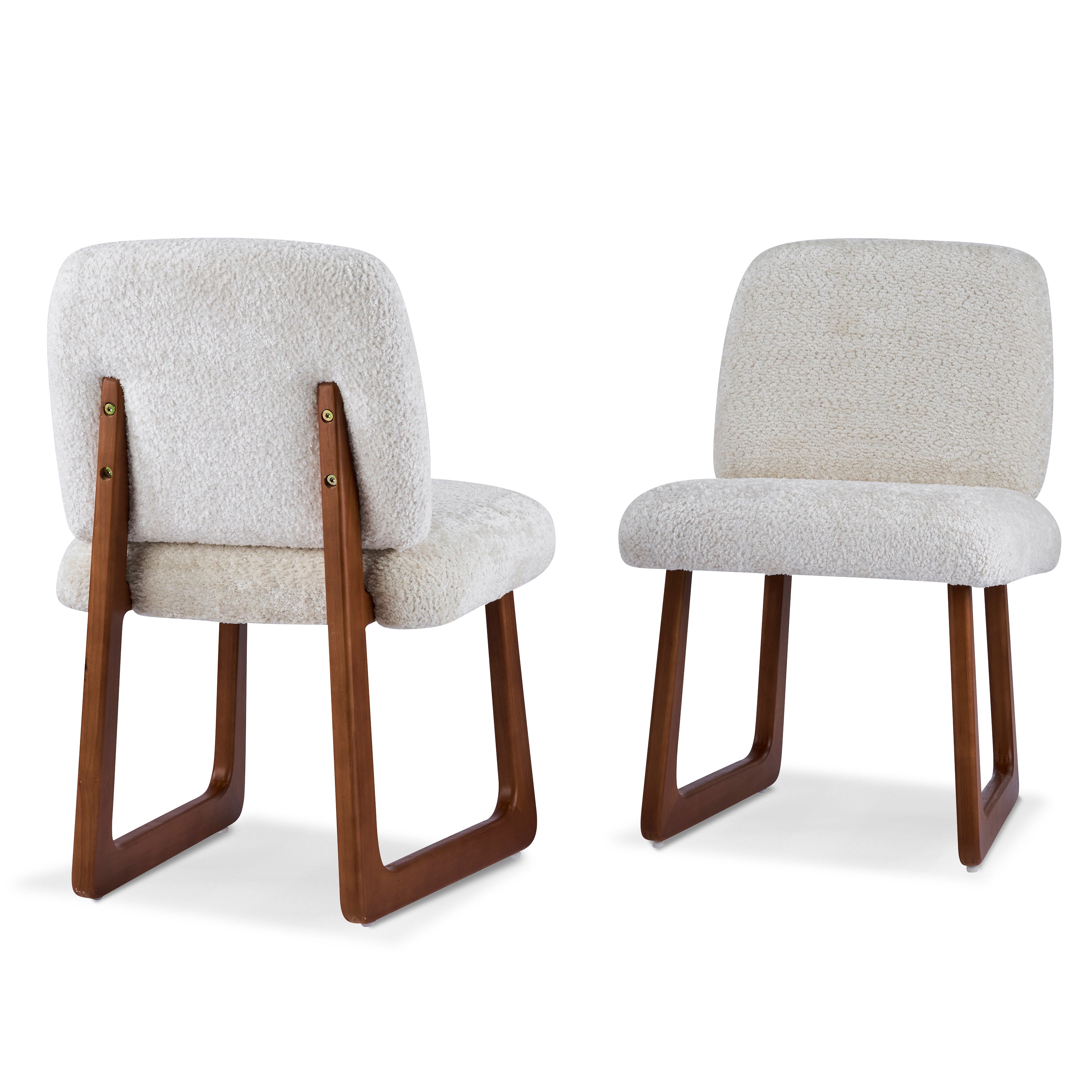 Dining Chair Set of 2, Plush Fabric Upholstered Dining Chairs