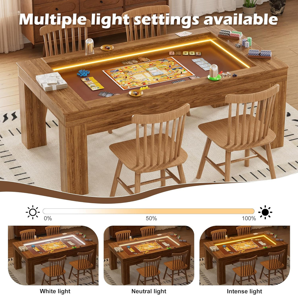 Gaming Table with Removable Top for 4-6 Players