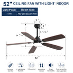 52 Inch Classics Ceiling Fan With LED Light