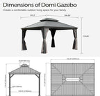 10x13FT Outdoor Gazebo with Galvanized Steel Double Roof