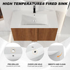 36" Wall-Mounted Bathroom Vanity with Sink Combo