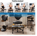 Upgraded Ergonomic Cross Legged Swivel Chair