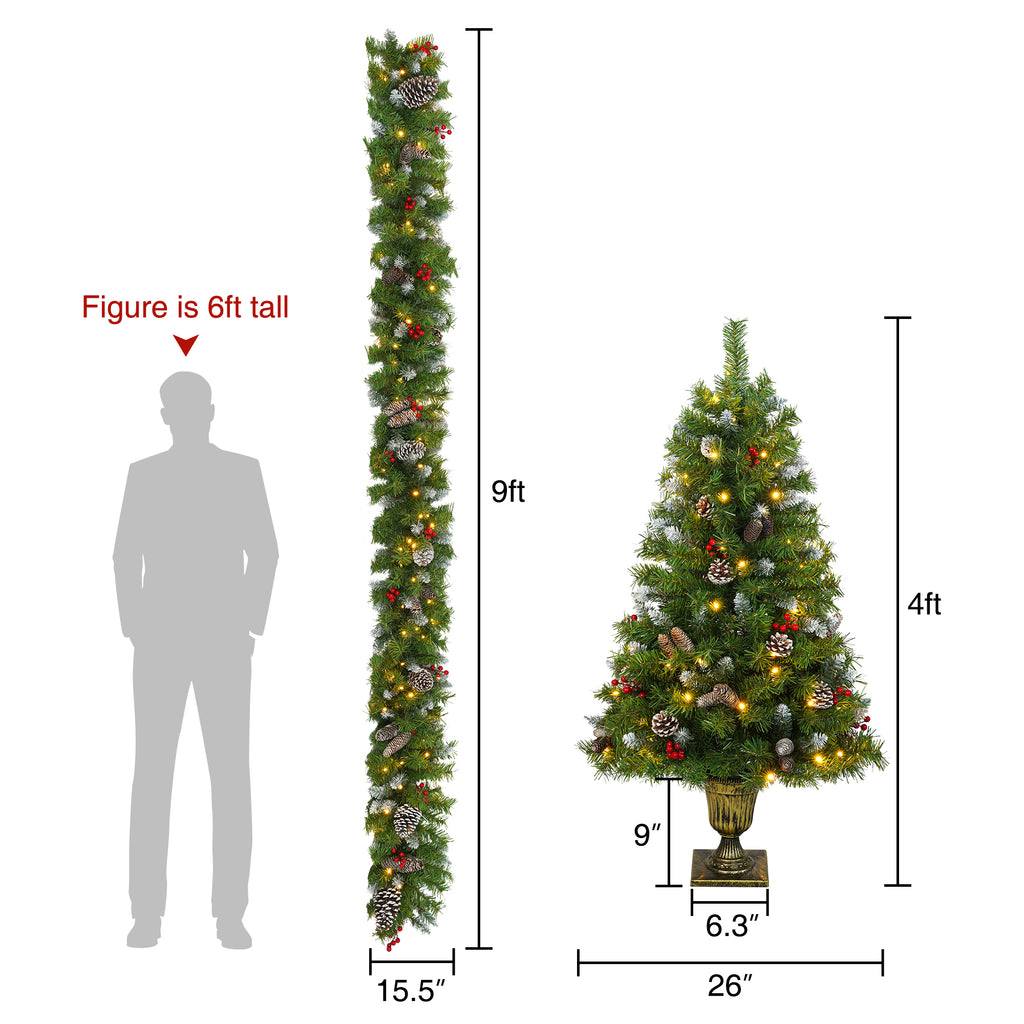 Pre-Lit Christmas Tree Artificial Christmas 3-Piece Set