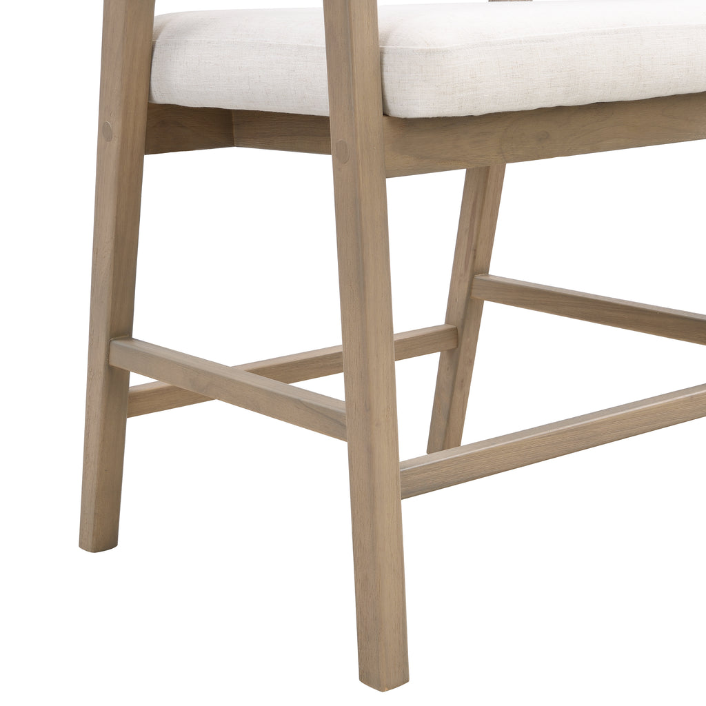 Wooden Frame Counter Stools with Rattan Back, Light Ash, Set of 2