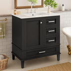 30" Bathroom Vanity, Modern Bathroom Cabinet with Sink Combo Set