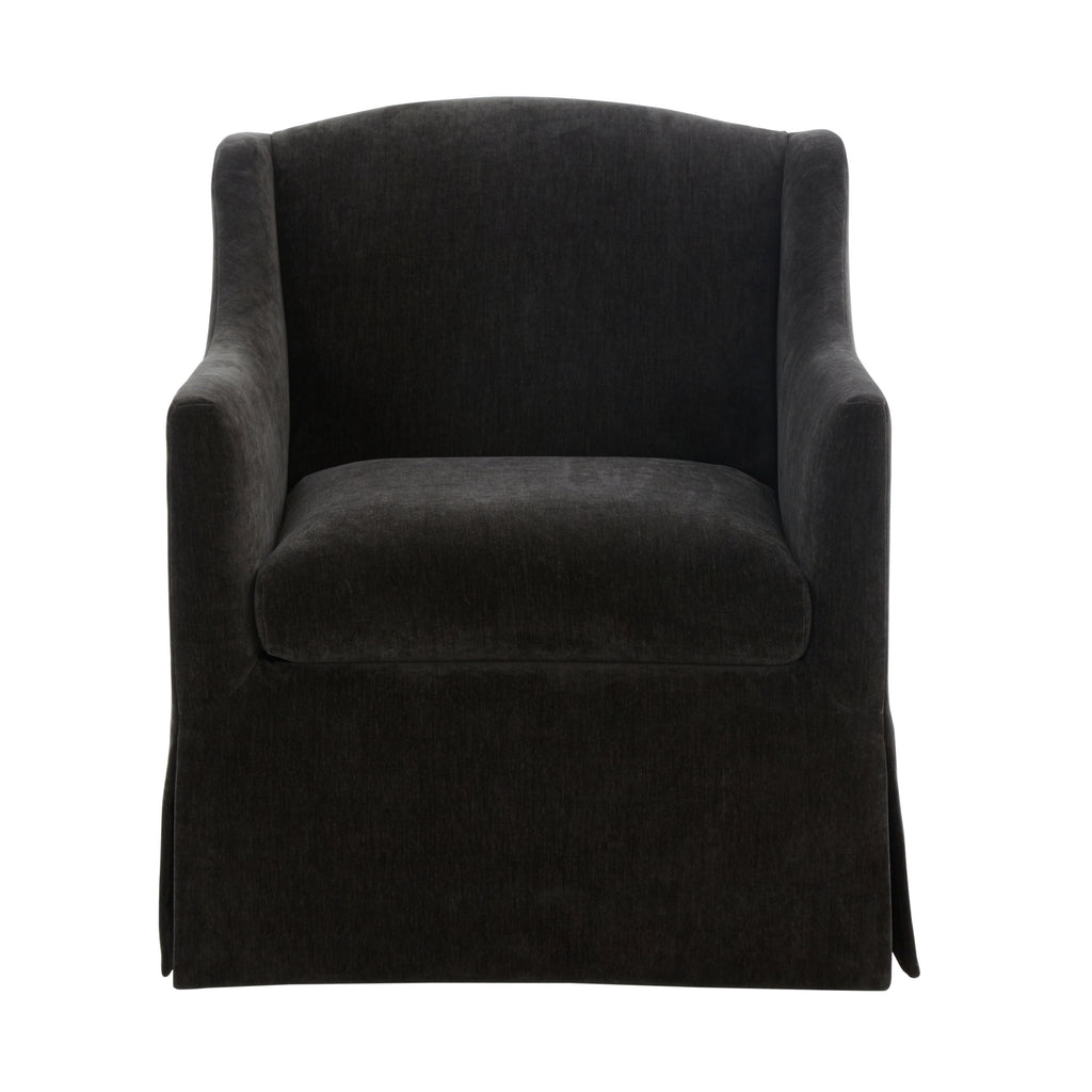 Luisa Skirted Swivel Accent Chair - Mink