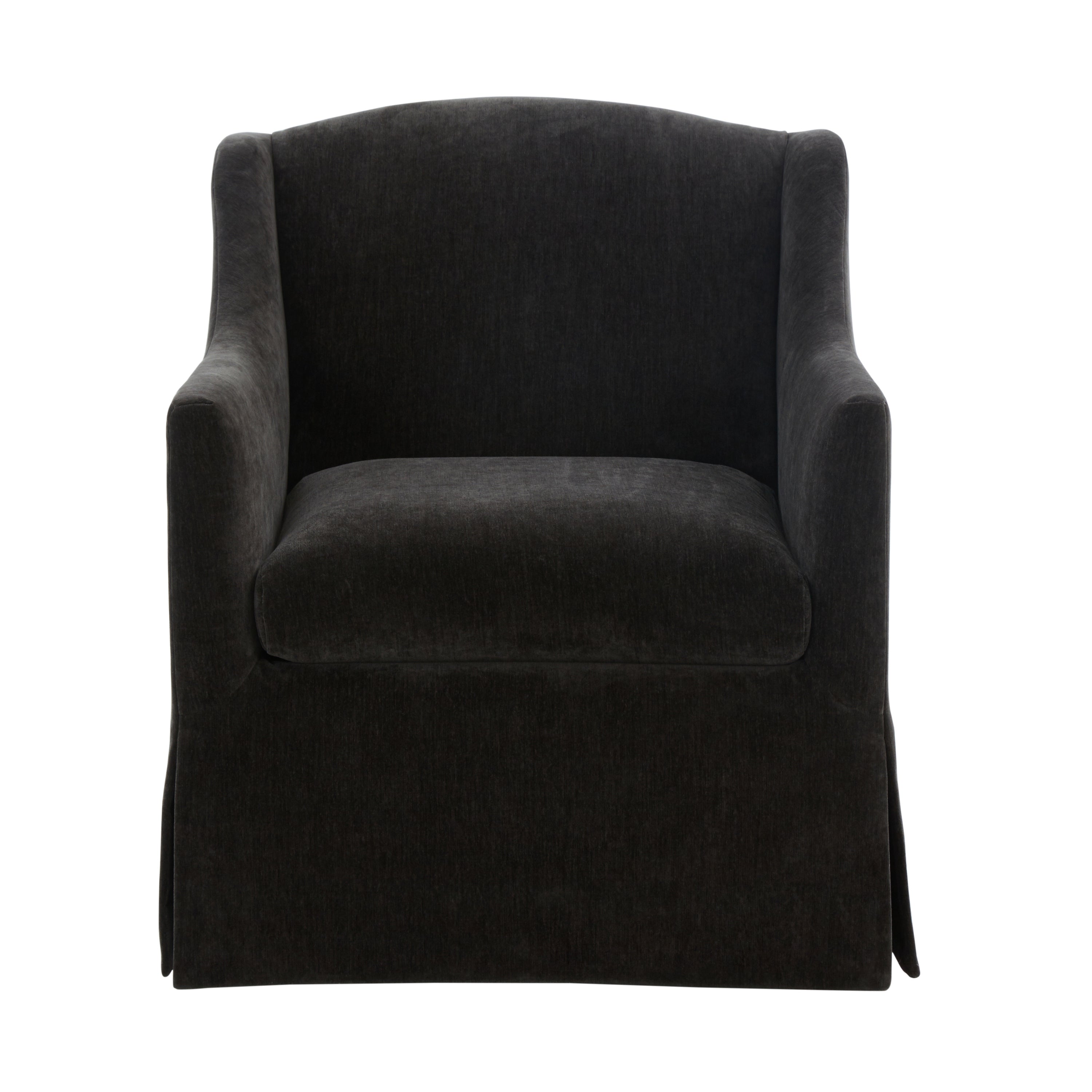 Luisa Skirted Swivel Accent Chair - Mink