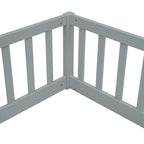 Double Twin Floor Bed with Fence, Guardrails, without Door