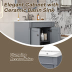 24" Bathroom Vanity with Top Sink and Storage