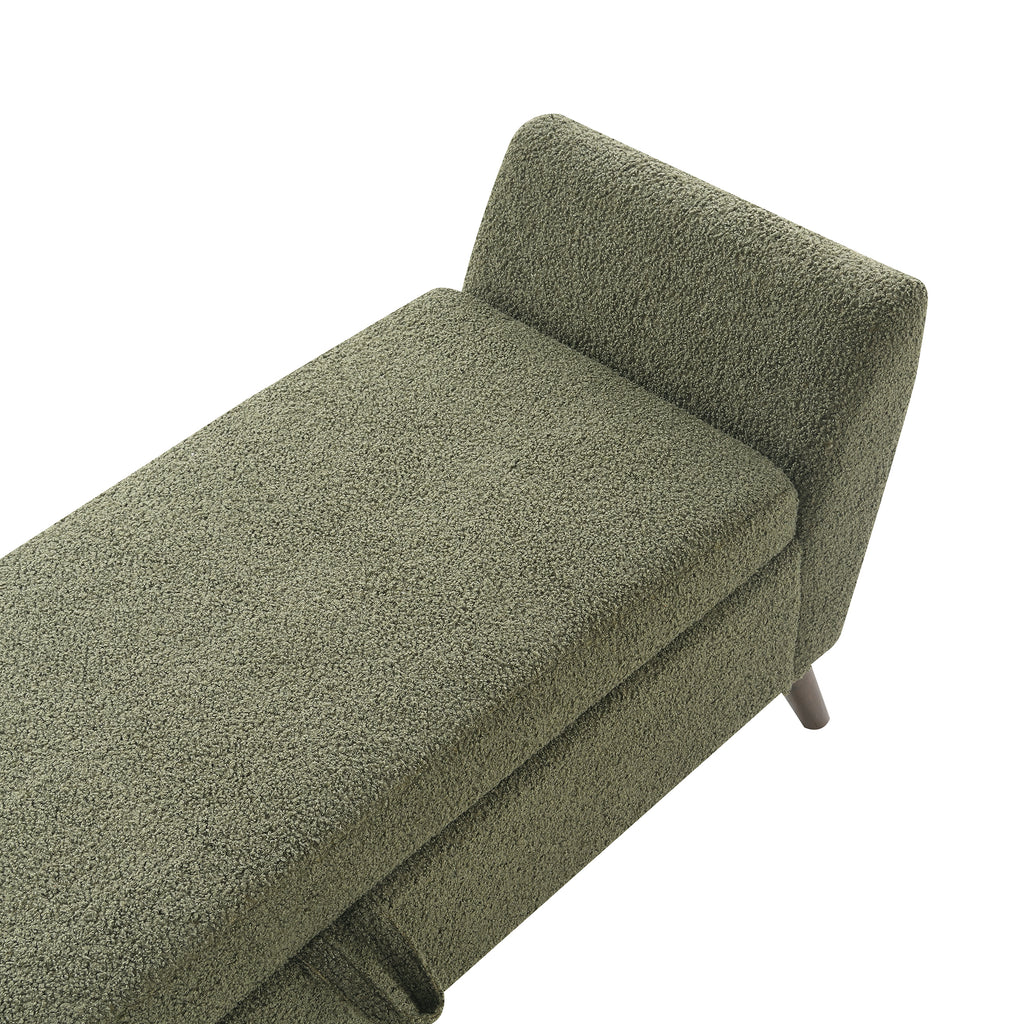 60" Modern Storage Bench with Mid-Century Wood Legs