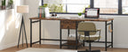 79-Inch Two Person Computer Desk with Drawers and Storage Shelves