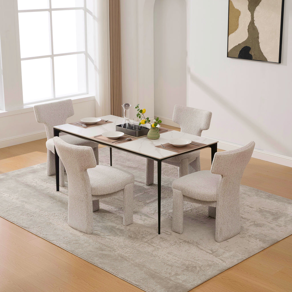 Upholstered Chenille Dining Chair Set of 4
