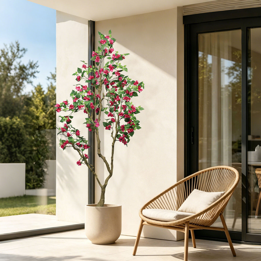 7FT Artificial Bougainvillea Tree with Realistic Rose