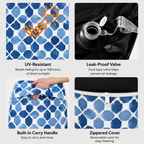Outdoor Inflatable Ottoman - Coastal Mosaic