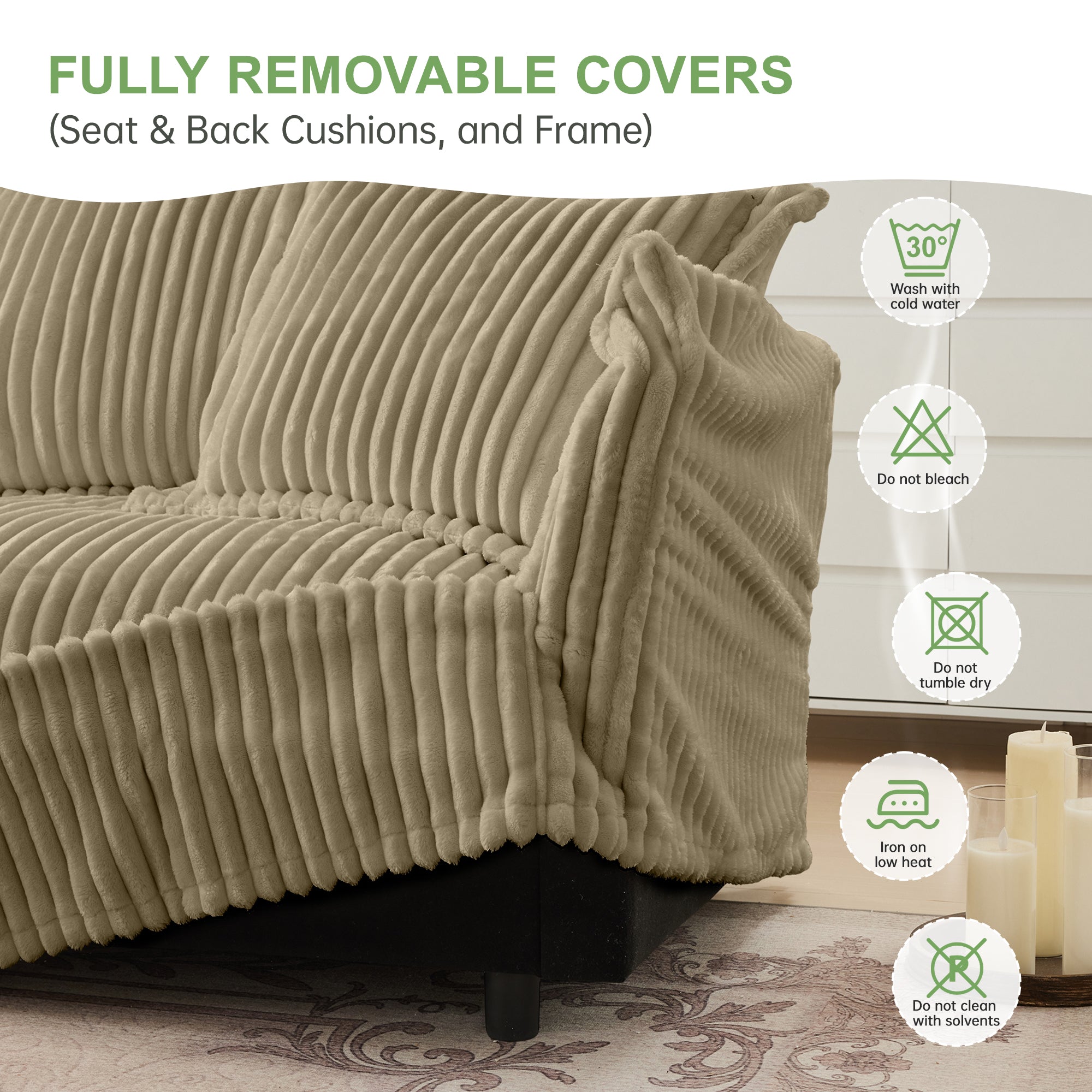 Slipcovered Long Sofa - 4 Seater