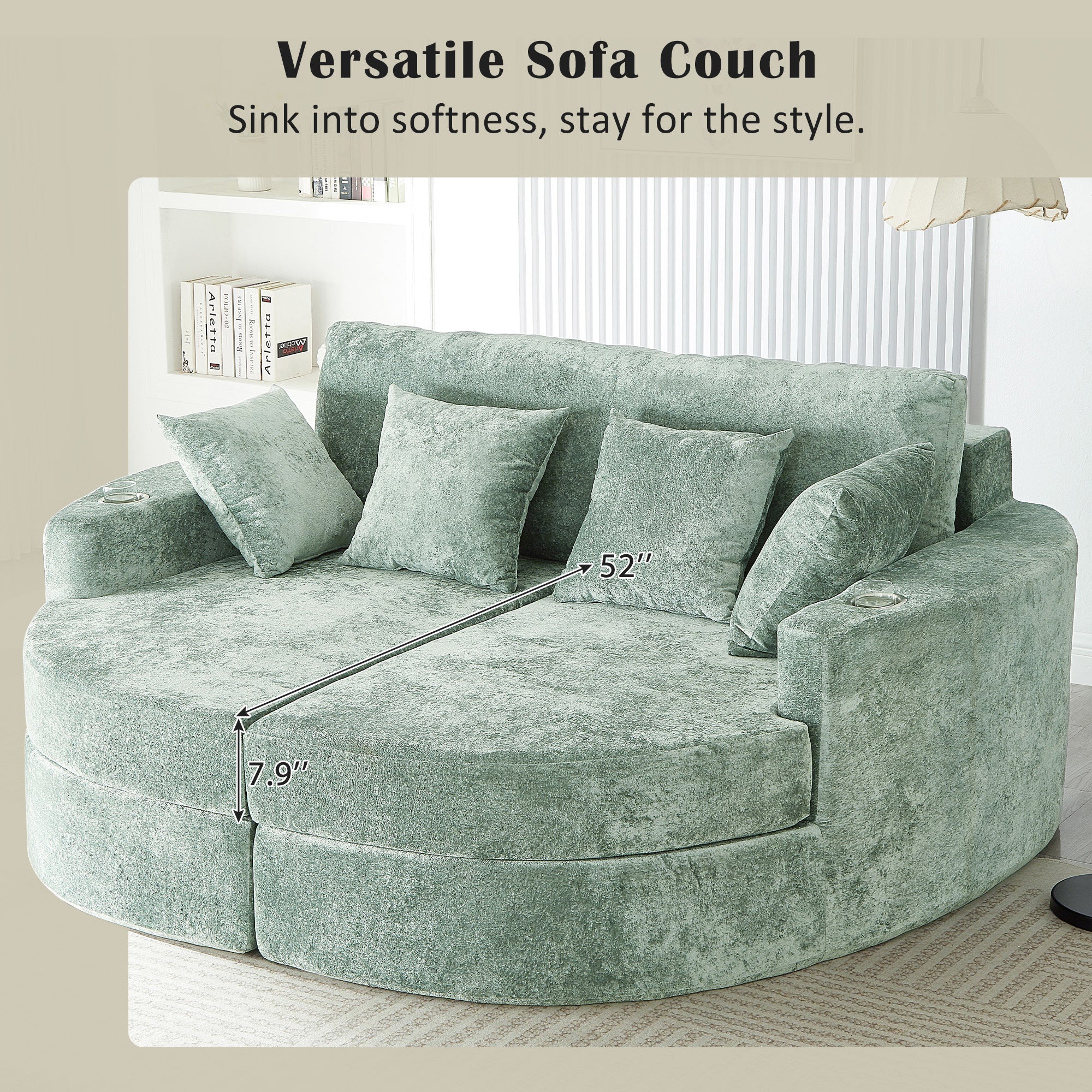 Full-Compressed Chaise Sofa