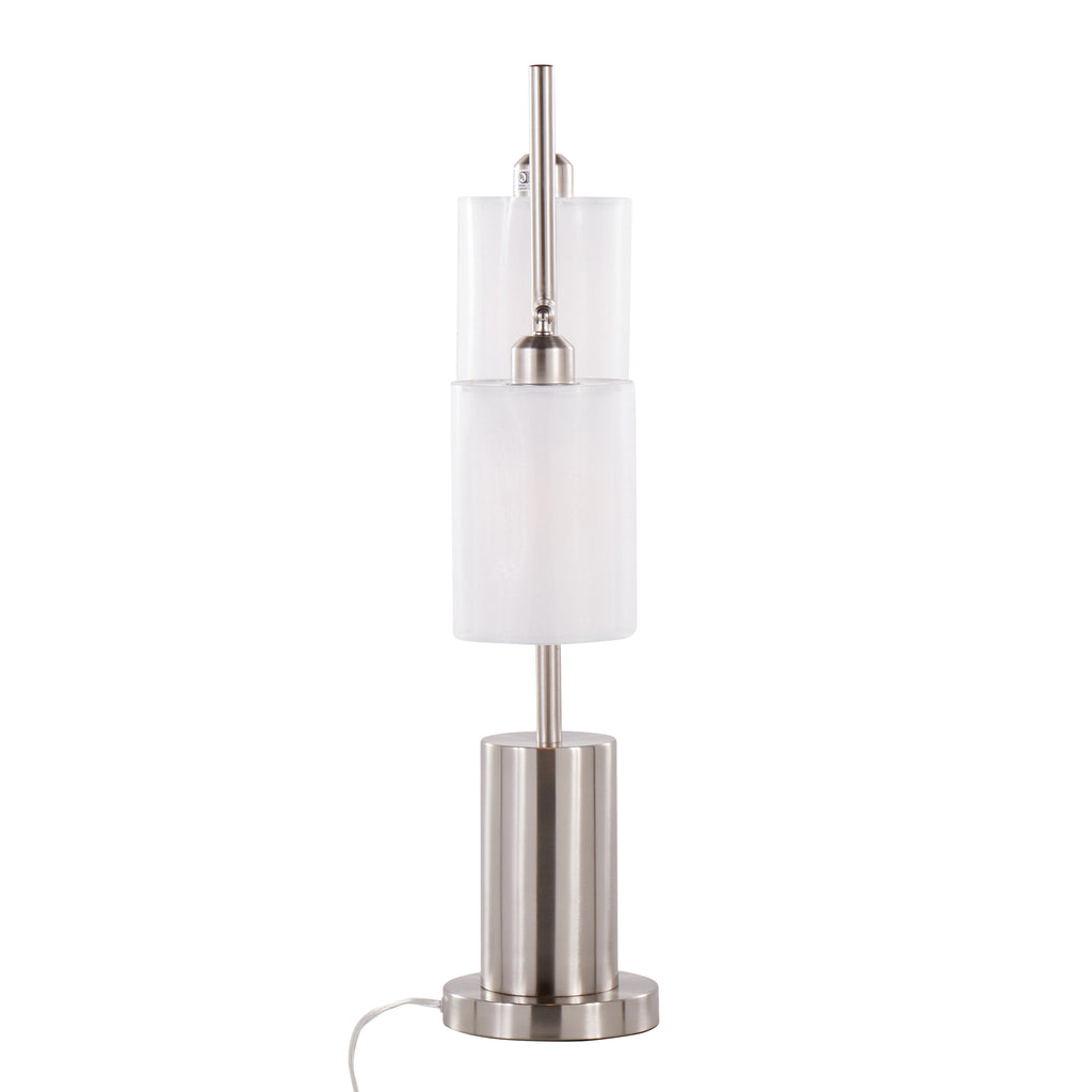 Cannes Contemporary Table Lamp in Nickel Metal