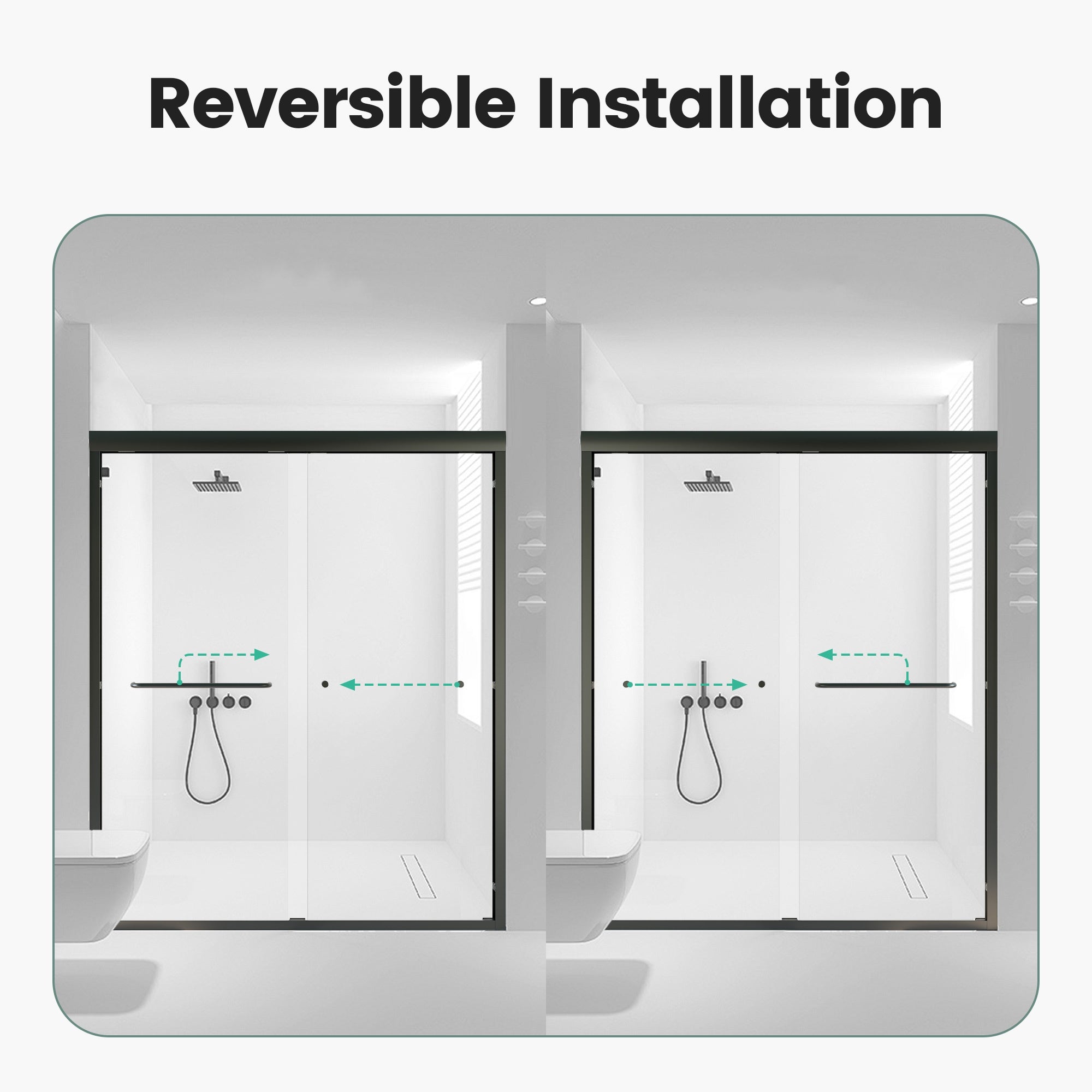56"-60"W*72" H Semi-Frameless Double Sliding Shower Door