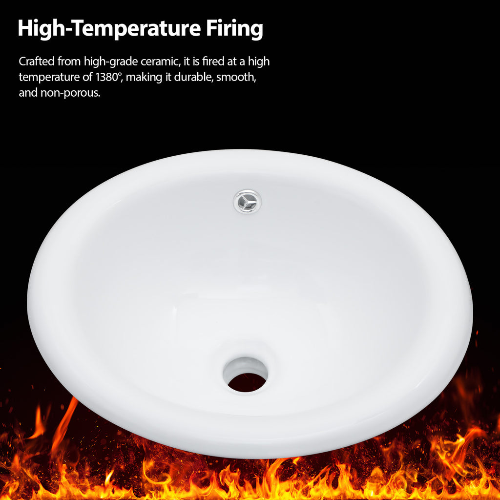 17"x15.5" Ceramic Semi-Recessed Sink