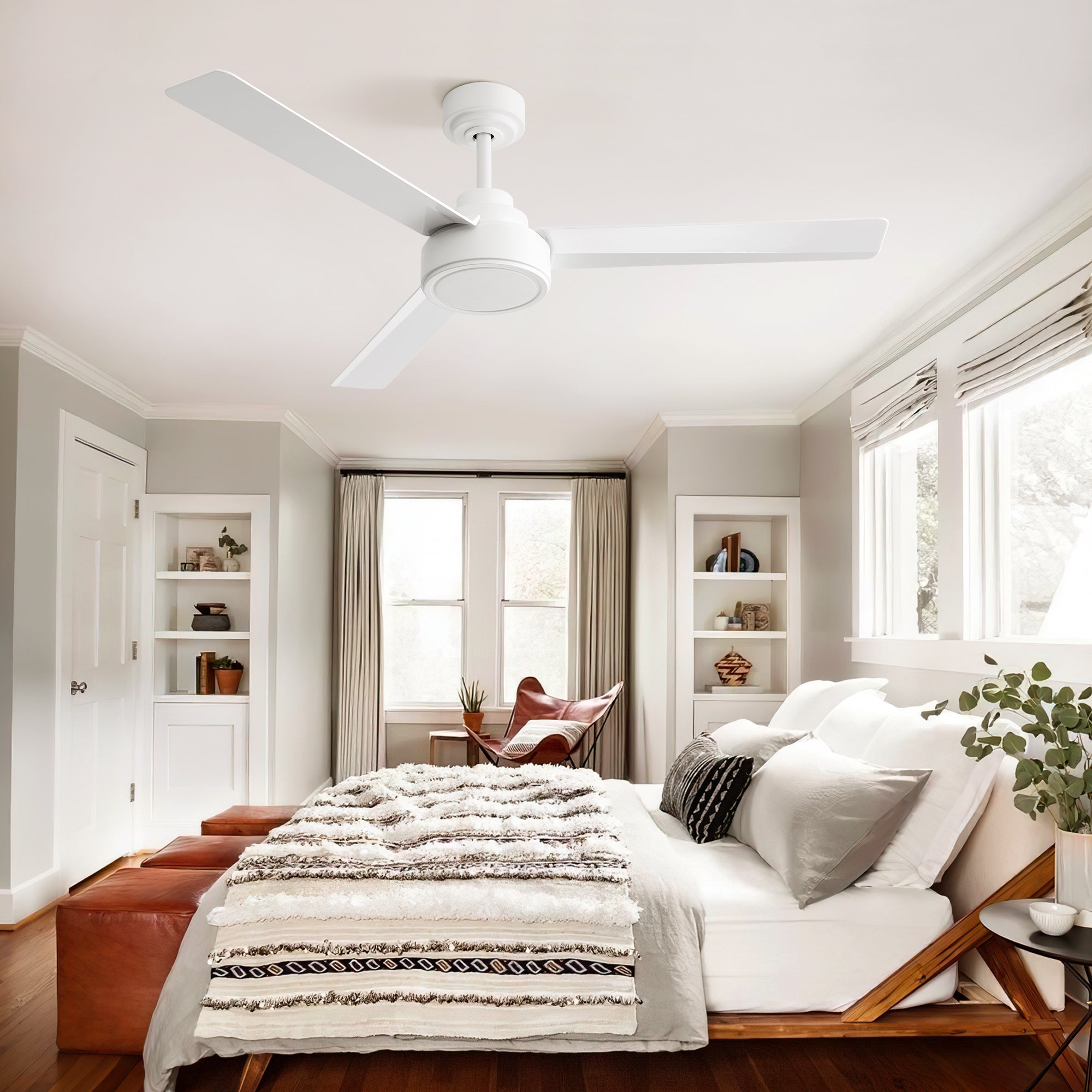52" Ceiling Fan Without Light with Remote Control