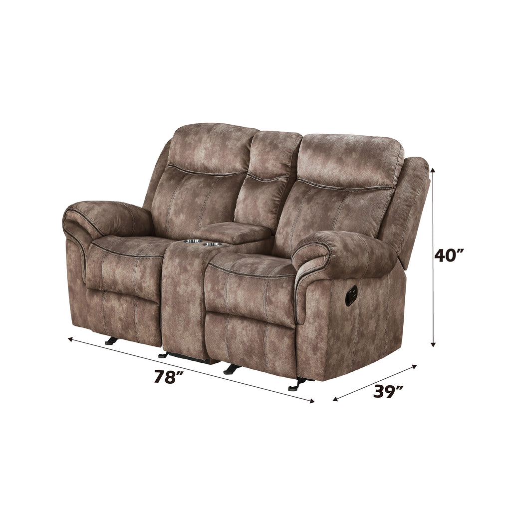 Zubaida Two Tone Chocolate Velvet 3PCS Recliner Living Room Set
