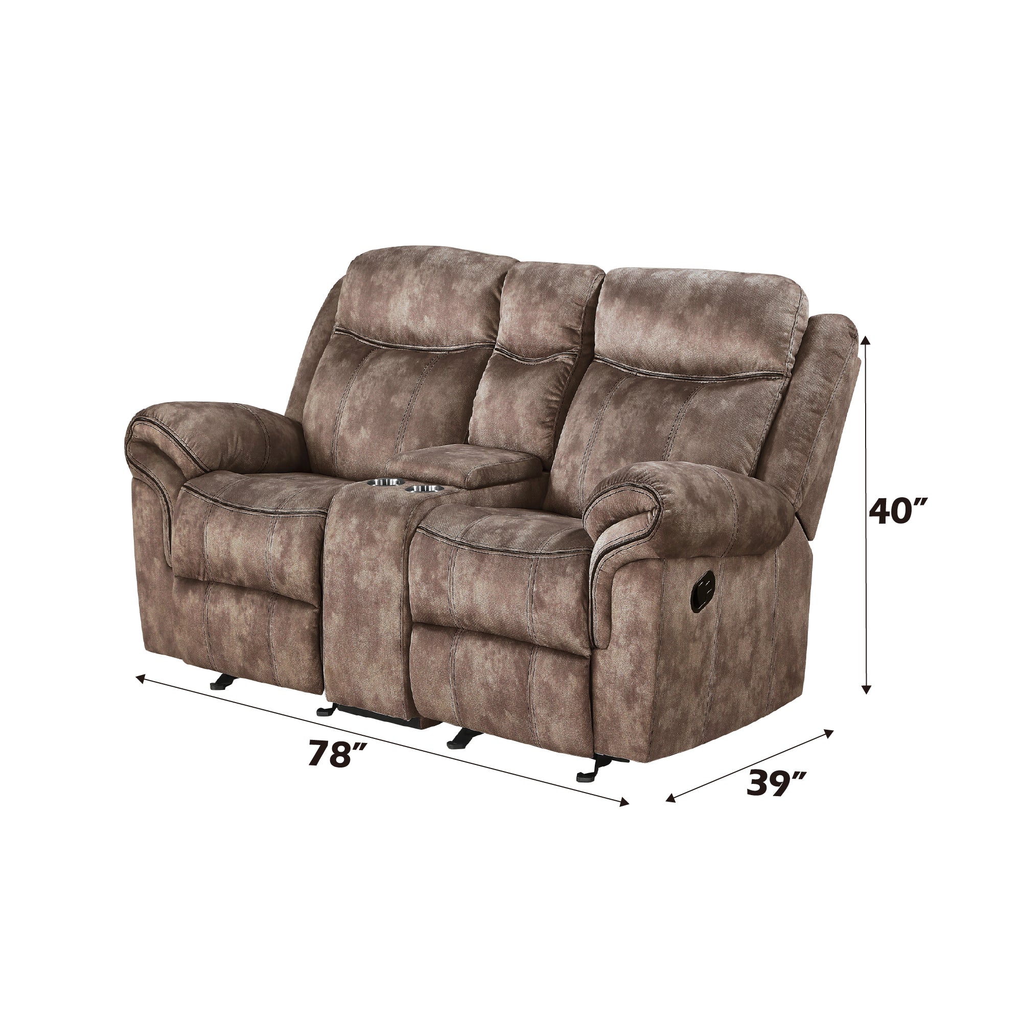 Zubaida Two Tone Chocolate Velvet 3PCS Recliner Living Room Set