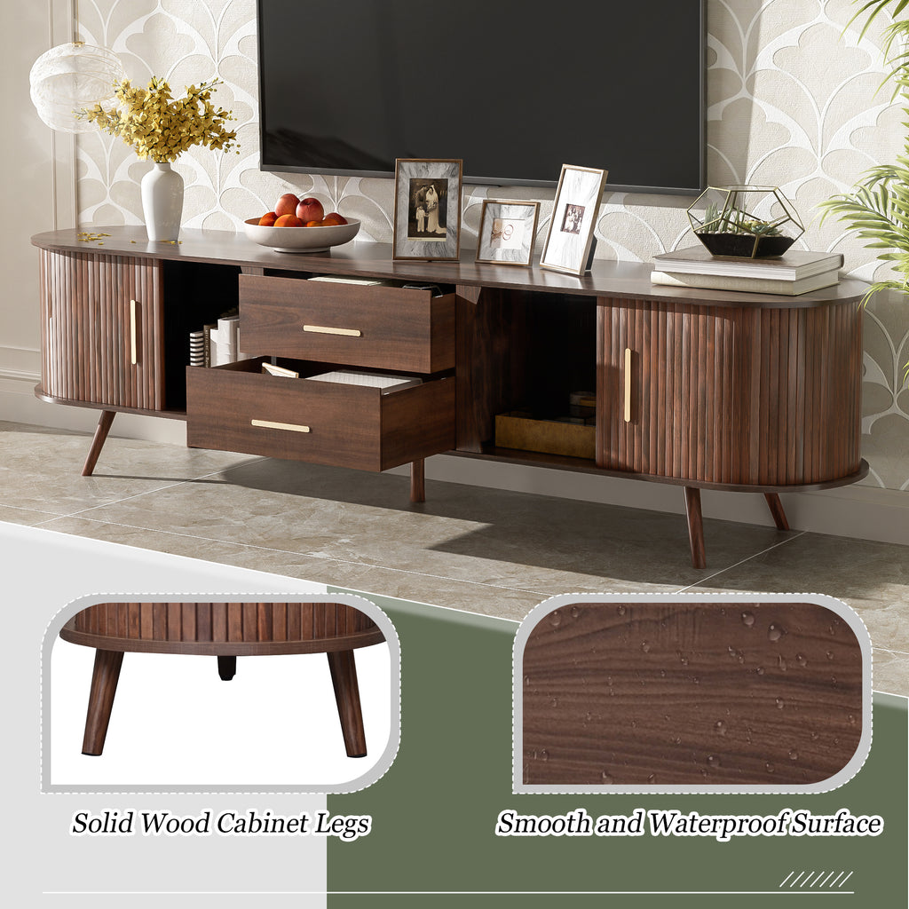 Mid-Century Modern TV Stand for 80" TV