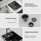 15" Undermount Bar Sink with Folding Faucet