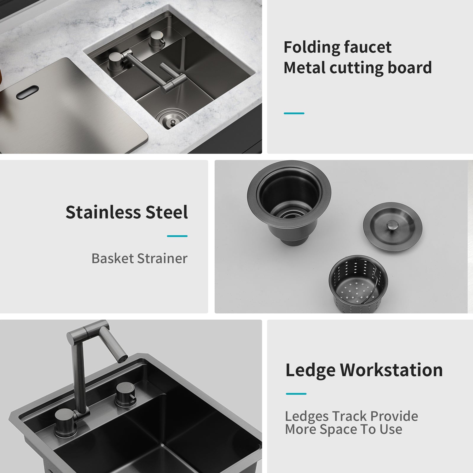 15" Undermount Bar Sink with Folding Faucet