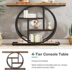 41.3" Industrial Console Table - 4-Tier Rustic Design