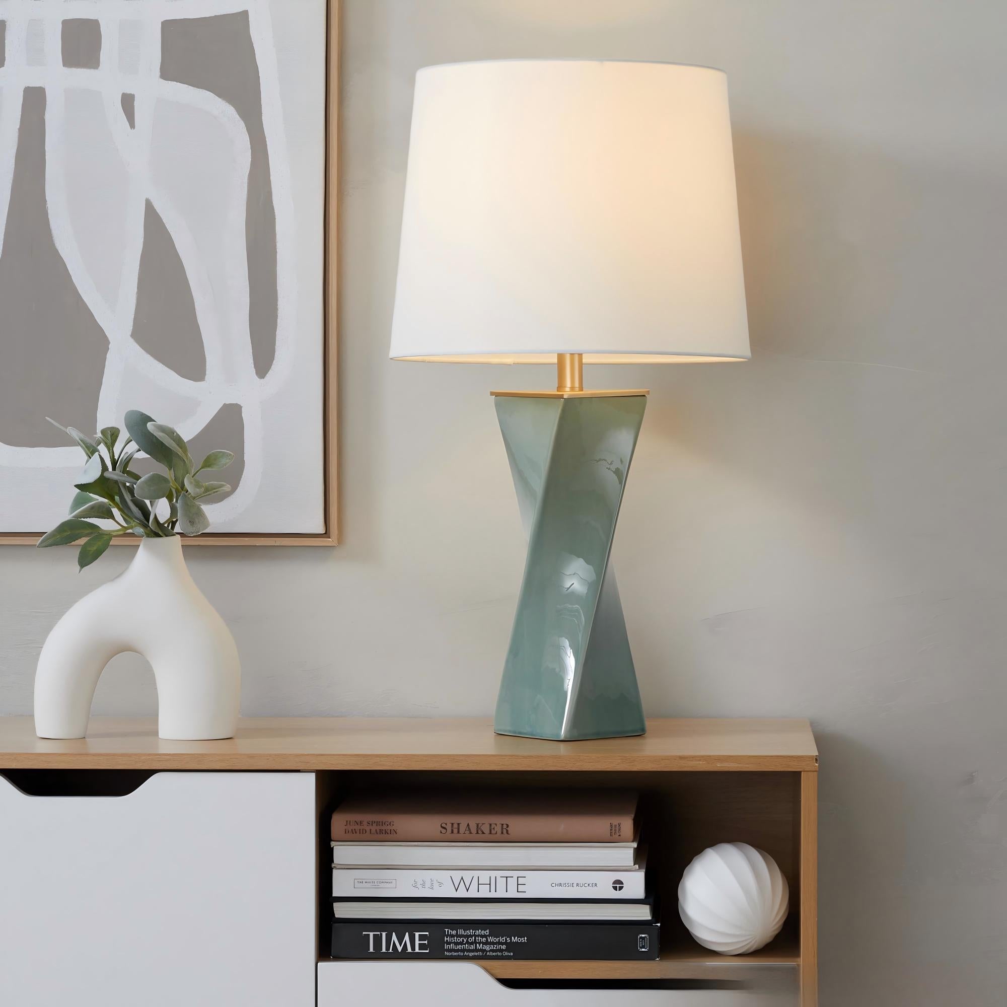 Square Contemporary 27" Ceramic Table Lamp