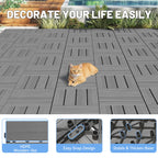 44 Pcs Interlocking Deck Tiles - HDPE Outdoor Flooring
