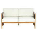 2-Piece Acacia Wood Outdoor Loveseat Set