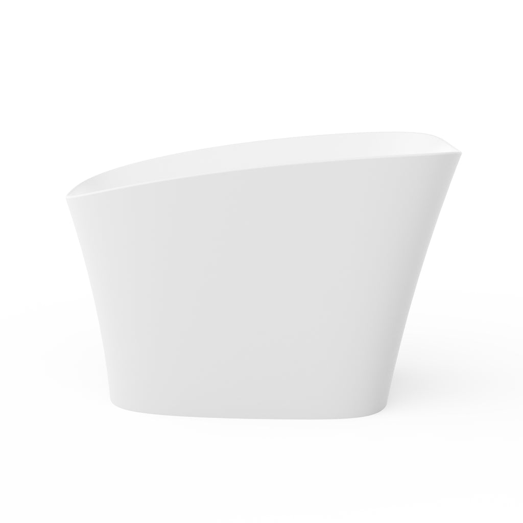 51-Inch Freestanding Solid Surface Deep Soaking Bathtub with Seat