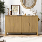U_STYLE Modern 57.5" Stripe Door Storage Cabinet