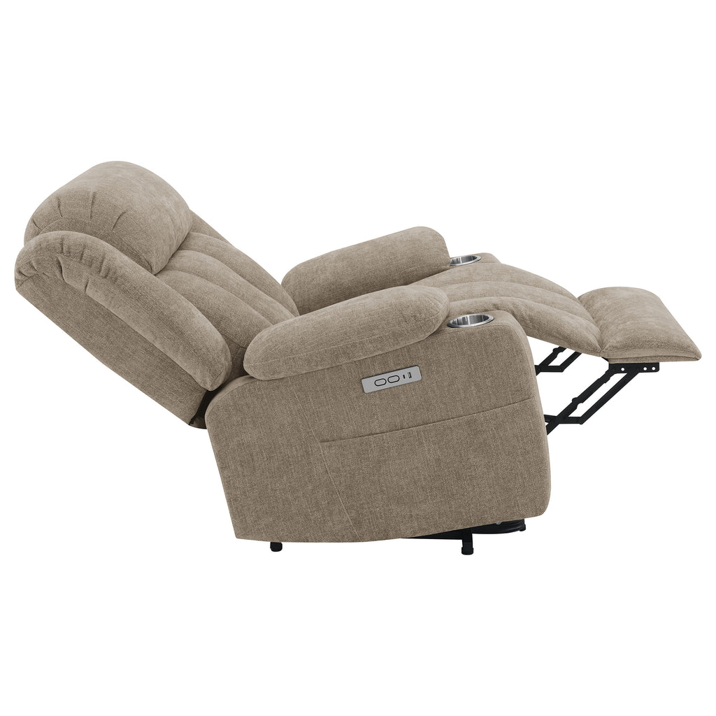Beca Camel Upholstered Power Lift Recliner