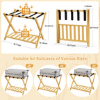 Folding Bamboo Luggage Rack 29×28×3 Inch