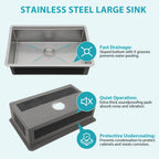 30" Undermount Kitchen Sink - 16 Gauge Stainless Steel Workstation